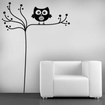 Minimaliste de vinyle décoratif hibou