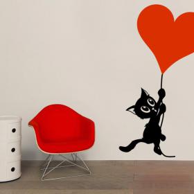 Décorez le chat romantique de murs
