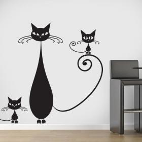 Vinyl décoratif famille de chats