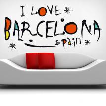 Vinyle j'adore Barcelone Espagne