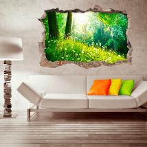 Nature de mur brisé vinyl 3D