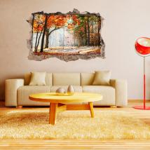 Arbres de mur trou vinyl 3D