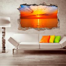 Coucher de soleil vinyle mural 3D French 4508