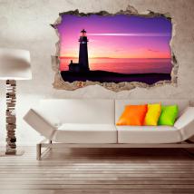 Phare de 3D de vinyle sur la plage