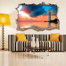 Phare de vinyle mur 3D