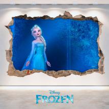 Mur vinyl 3D Disney Frozen trou French 4685