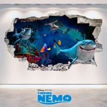 Mur de trou de vinyle 3D Disney Finding Nemo French 4732