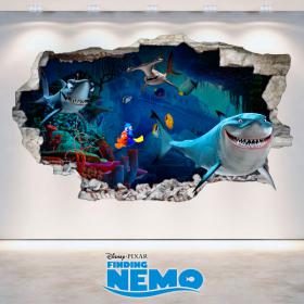 Mur de trou de vinyle 3D Disney Finding Nemo
