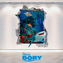 Vinyl 3D Disney cherche à mur trou Dory