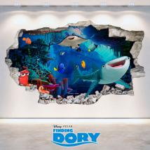 Vinyle Disney cherche à mur trou 3D Dory