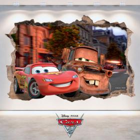 Mur de trou 3D adhésifs Disney Cars 2