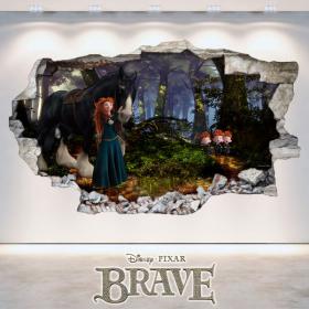 Mur de trou de vinyle 3D Disney Brave
