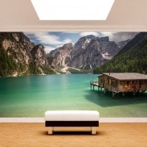 Peintures murales photo lac Braies Italie