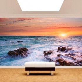 Photo mur murales coucher de soleil sur la mer