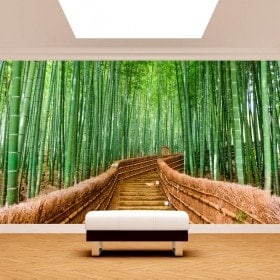 Escaliers de bambou photo mur murales