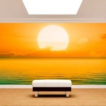 Photo mur murales coucher de soleil sur la mer French 4957