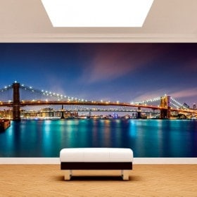 Photo mur murales pont de Brooklyn New York