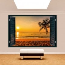 Palmier 3D Windows Sunset Beach