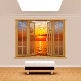 Windows 3D coucher soleil mer