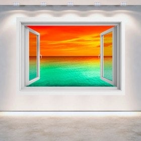 Mer de coucher de soleil 3D Windows