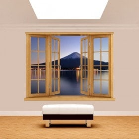 Fenêtre 3D Mont Fuji lac Kawaguchi