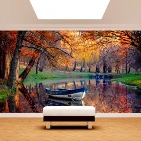 Photo mur murales bateau sur le lac