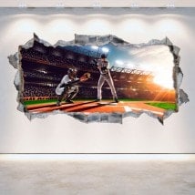 Baseball 3D vinyle mur brisé