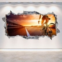 Mur de trou de vinyle vélo 3D