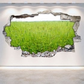 Mur 3D de marijuana autocollants de vinyle cassé