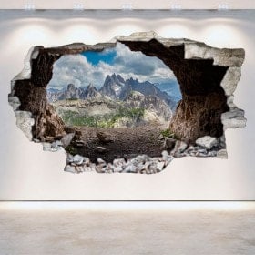 Grottes de vinyle 3D mur brisé
