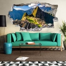 Mur de trou de vinyle 3D Machu Picchu