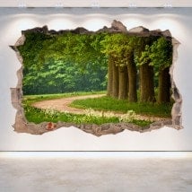 Arbres et vinyle 3D murs route