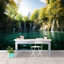 Photo mur murales chutes d’eau des lacs de Plitvice