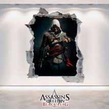 Drapeau de noir vinyle décoratifs 3D Assassin Creed