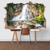 Montagne 3D cascades vinyle décoratif