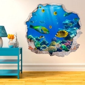 Pêcher dans le vinyle décoratif 3D mer