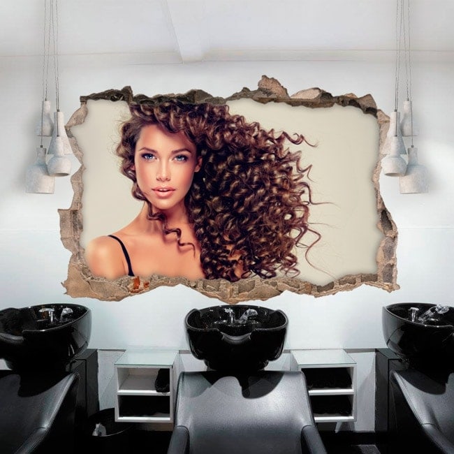 🥇 Stickers muraux salon de coiffure avec un style 3D 🥇