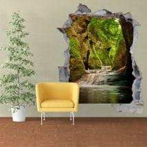 Stickers muraux Finnich Glen Scotland waterfalls 3D