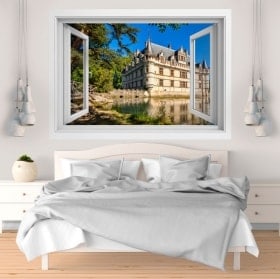 Fenêtre en vinyle 3D Château d'Azay-le-rideau France