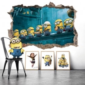 Stickers muraux minions déjeuner à New York 3D