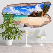 Vinyle plage Anse Source D'Argent Seychelles 3D