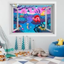 Vinyle pour enfants fantaisie animale 3D