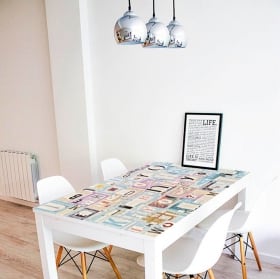Vinyle décoratif tables collage des lettres