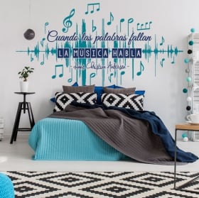 Vinyle décoratif murs phrases de musique