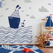 Vinyle pour enfants bateaux dans la mer