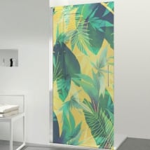 Vinyles pour écrans de salle de bain couleur tropical