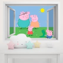 Vinyle les murs des enfants peppa pig 3d