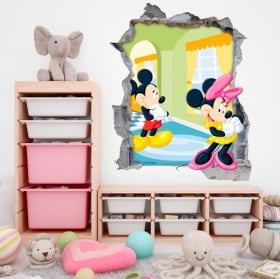 Vinyle murs disney mickey et minnie mouse 3d