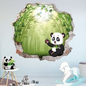 Vinyle les murs des enfants ours panda 3d