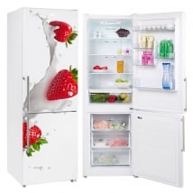 Vinyles pour réfrigérateurs fraises au lait
